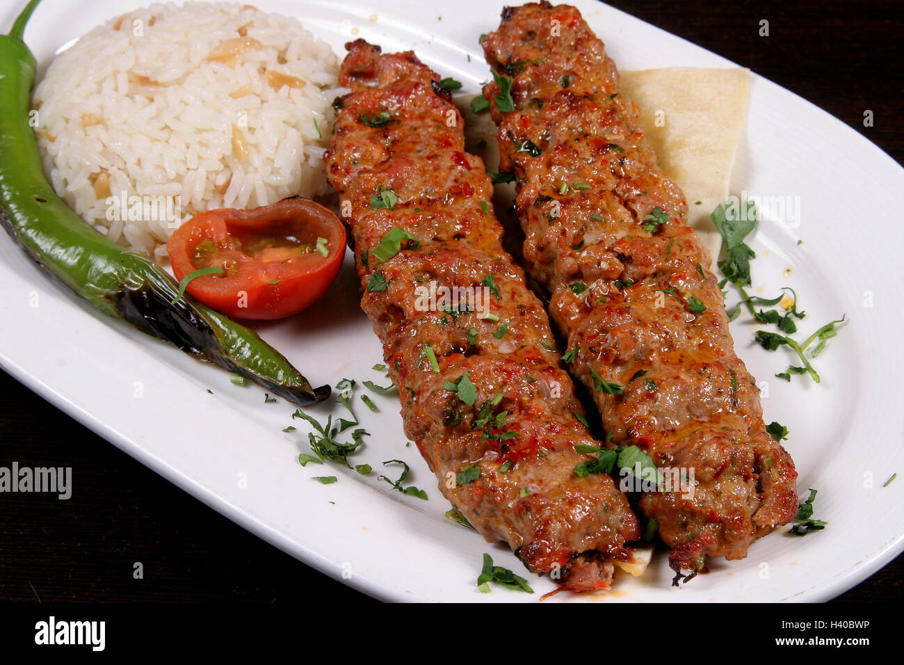 Bagno turco Adana Kebab (Kofte Kebab) Foto Stock