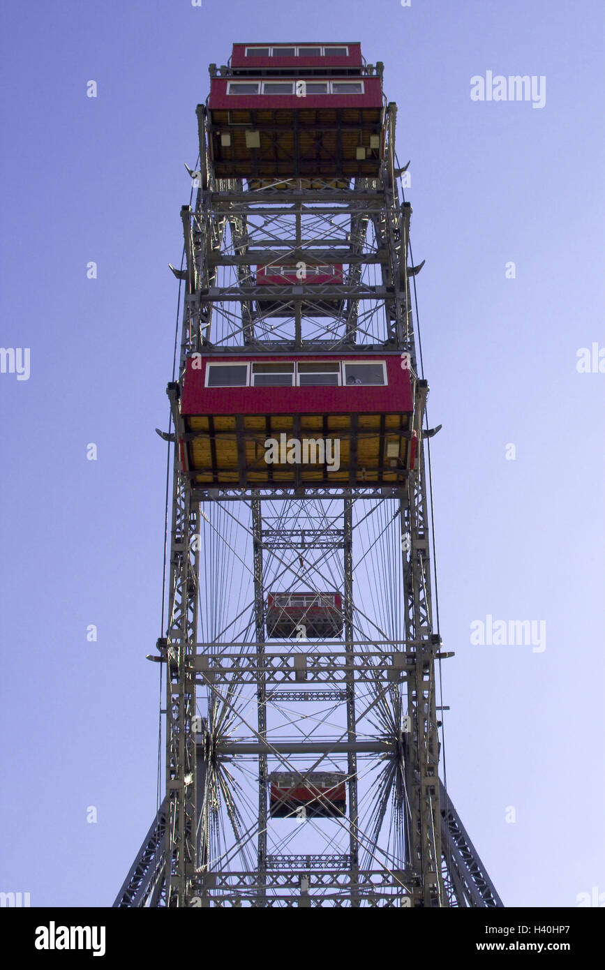 Big Dipper, dettaglio, equo, festa pubblica, evento, fiera, dal trambusto della fiera, parco divertimenti, Piacere festa, l'attrazione, la guida business, mostra la piastra di acciaio, lavori di progettazione, vista laterale, costruzione, cabine, passeggero cabine, icona, tempo libero, concezione, f Foto Stock