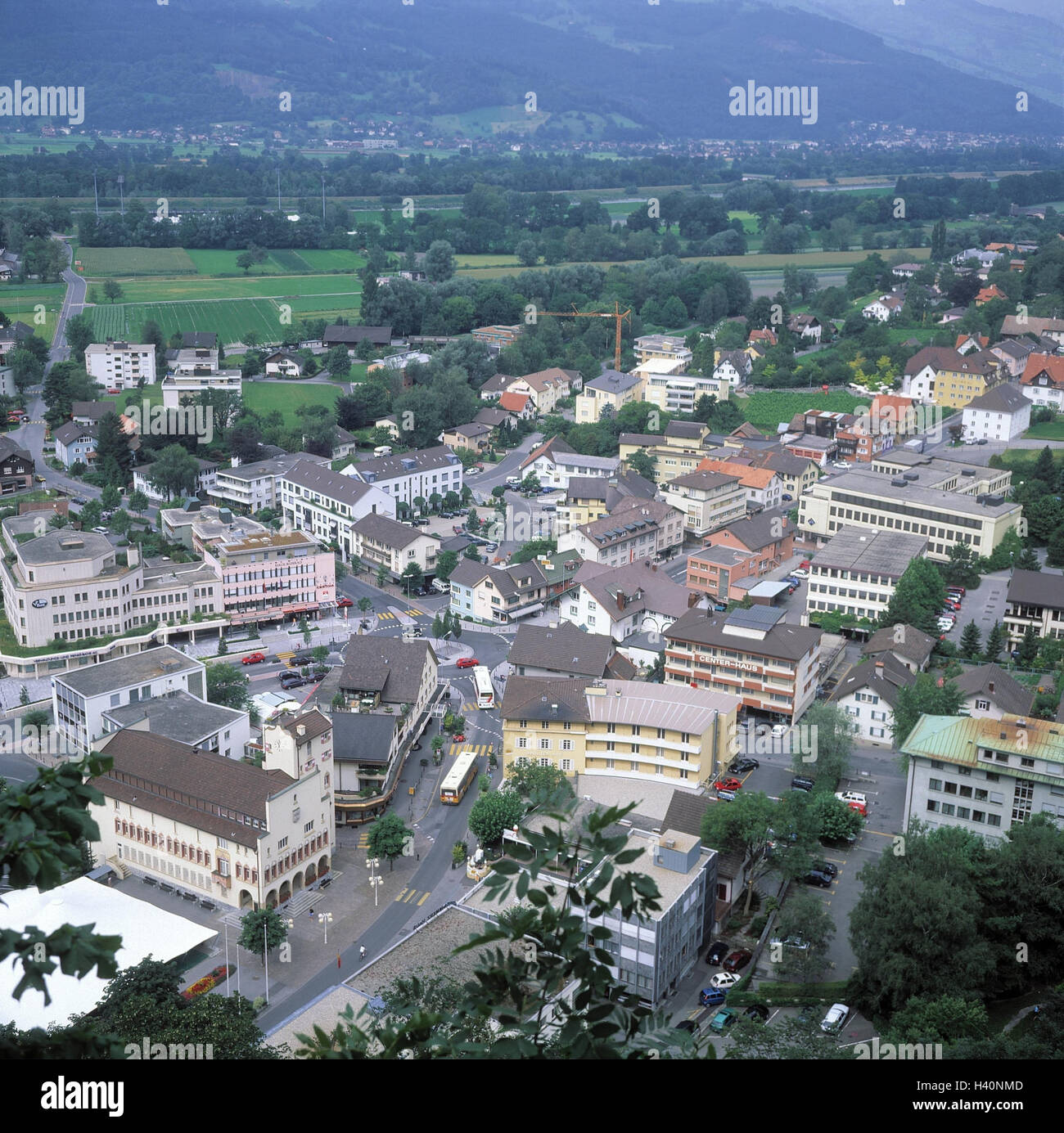 Il Liechtenstein Vaduz, città panoramica, principato, capitale, centro Europa Foto Stock