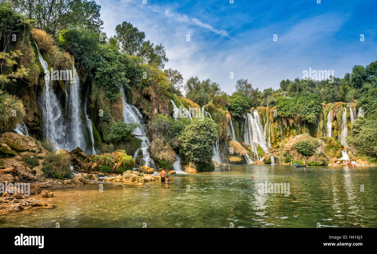 Cascate di Kravica, vicino Ljubuski, West Erzegovina Cantone, Bosnia Erzegovina Foto Stock