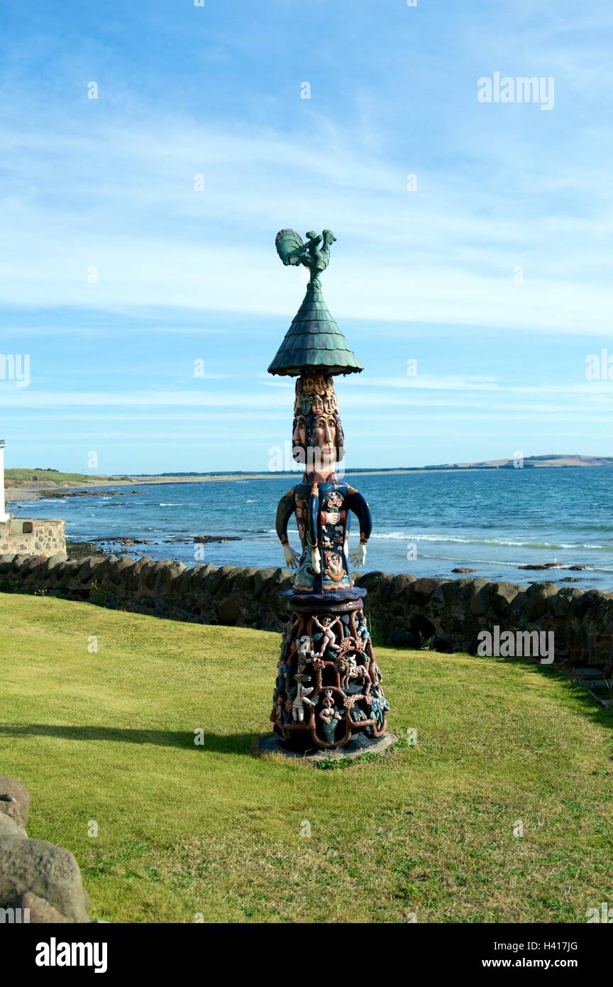 Robinson Crusoe statua Lower Largo Fife Foto Stock