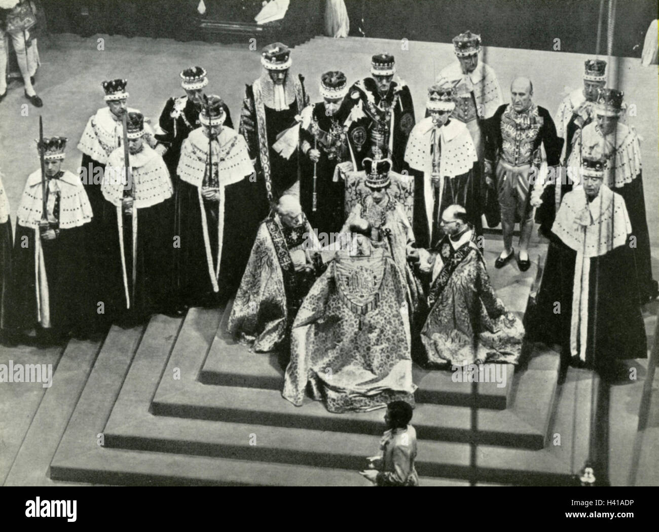 Incoronazione della regina Elisabetta II a Westminster Abbey 2 Giugno 1953 Foto Stock