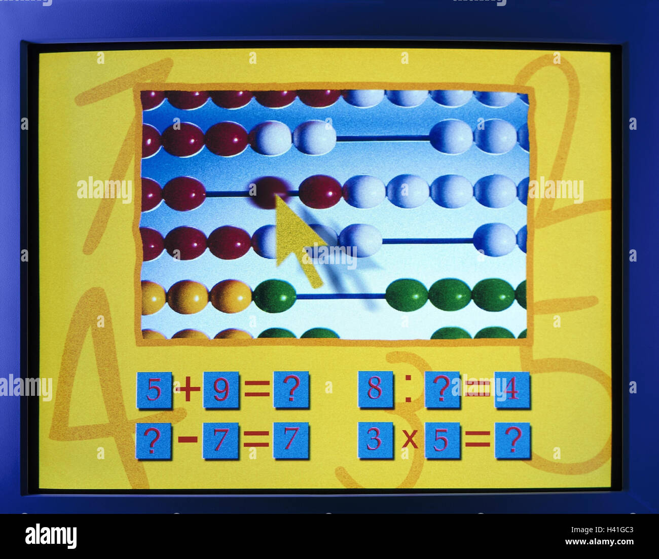 Icona, calcolo, computerizedly, assegnazioni di aritmetica, computer, computer, matematica, assegnazione soluzione, questione, risultato, far scivolare la regola, Abacus, assegnazione aritmetica e irrisolto, imparare, conoscenza, programma per computer, insegnamento del programma, arithm Foto Stock