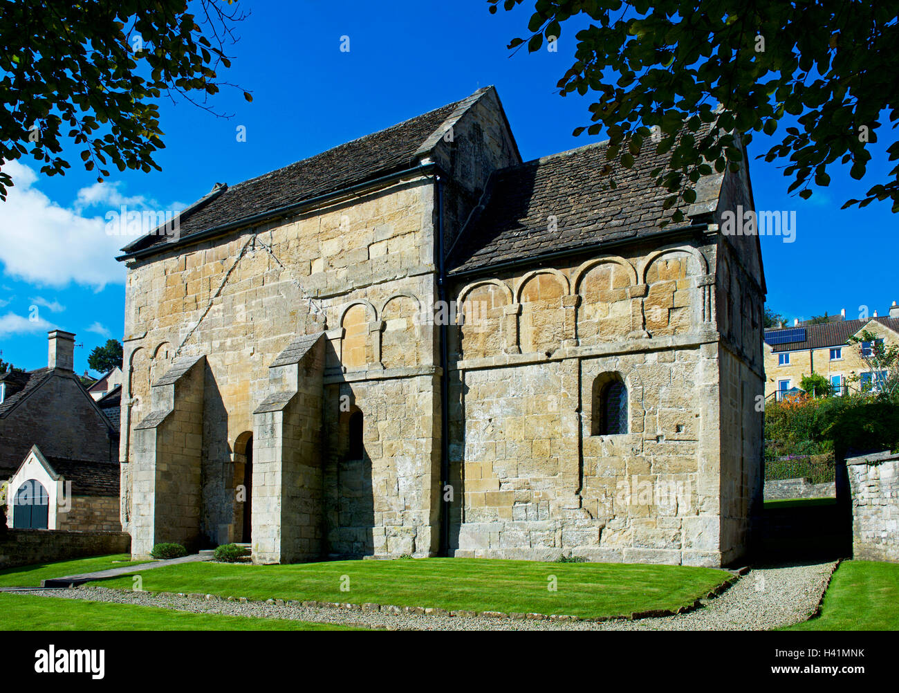 St Laurence Chiesa sassone, Bradford-on-Avon, Wiltshire, Inghilterra, Regno Unito Foto Stock