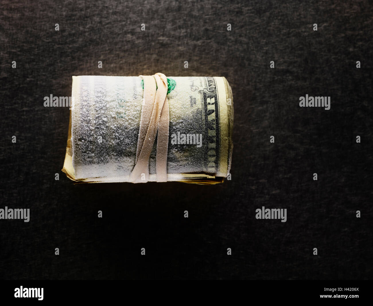 Congelati rotolo di fatture del dollaro Foto Stock