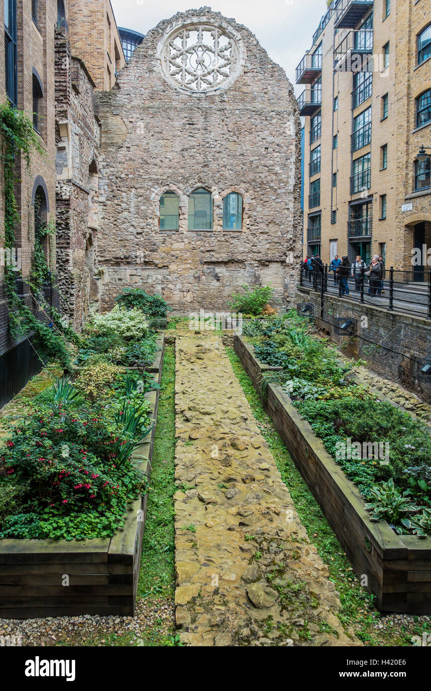 Londra rovina Winchester Palace Southwark Londra Inghilterra Foto Stock