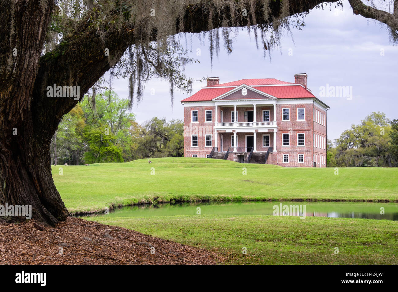 Era Coloniale Drayton Hall, Charleston, Carolina del Sud Foto Stock