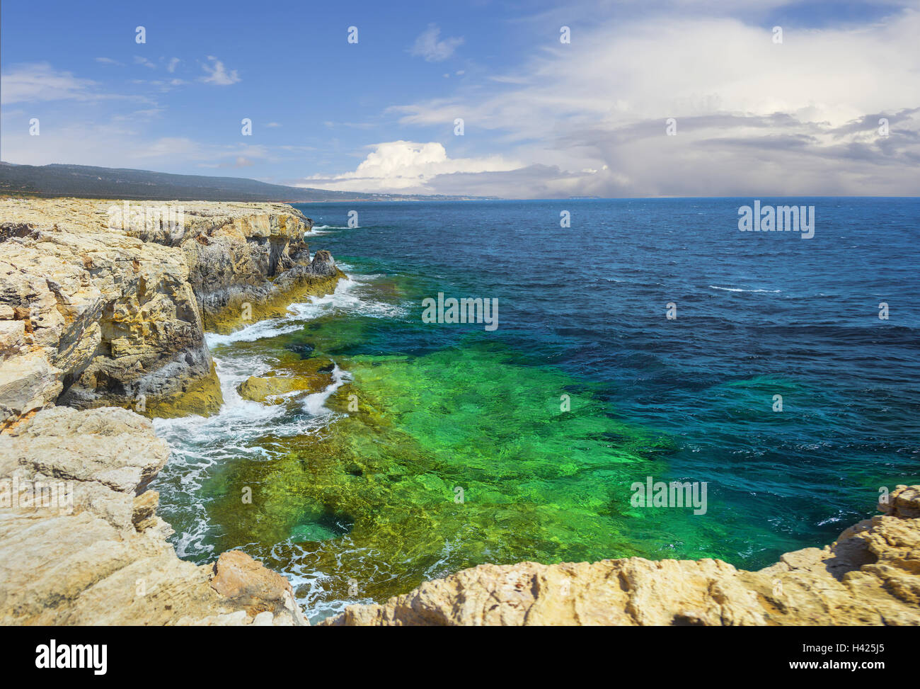La costa rocciosa della penisola di Akamas. Cipro(4). Foto Stock