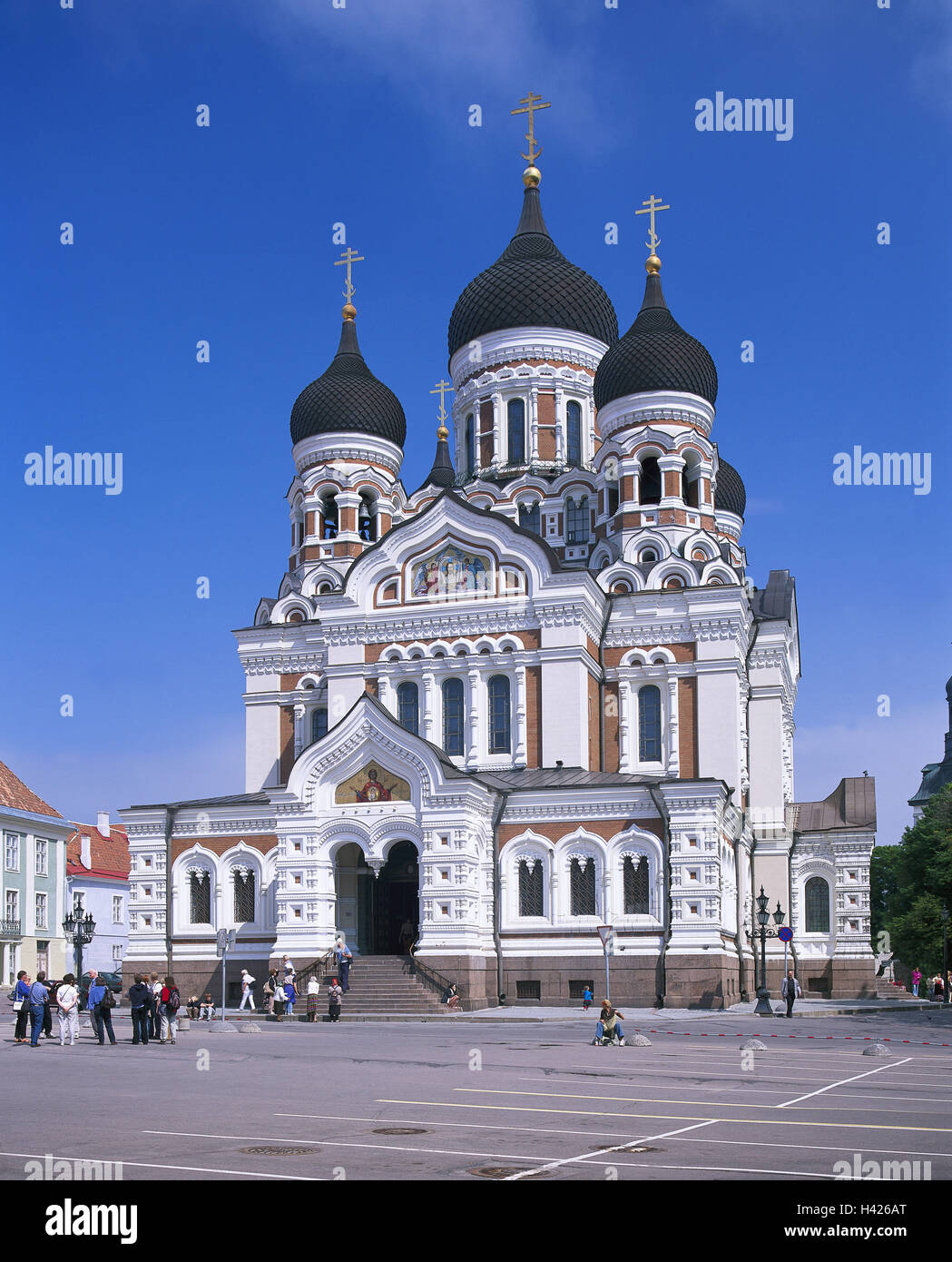 Estonia, Tallinn, Alexander Nevski, cattedrale, Europa Nordosteuropa, gli Stati baltici, Eesti Vabariik, Reval, Tallinn, città capitale, parte città, luogo di interesse Chiesa, la struttura presenta uno stile architettonico, architettura e cultura, fede, la religione, la chiesa, la costruzione sacra, la chiesa parrocchiale di San Nicholases, UNESCO-patrimonio culturale mondiale Foto Stock