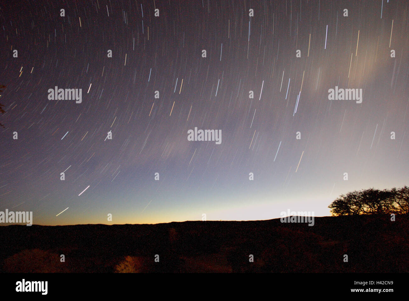 Stellato skystarry skystarry sky nel Kalahari, Foto Stock