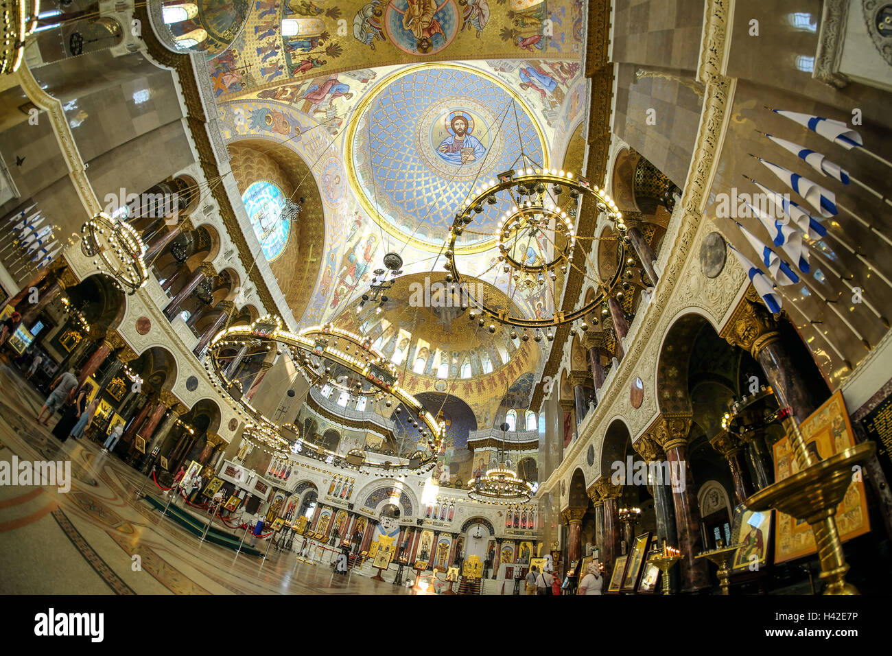 Cupola del Naval la Cattedrale di San Nicola a Kronstadt, Russia Foto Stock