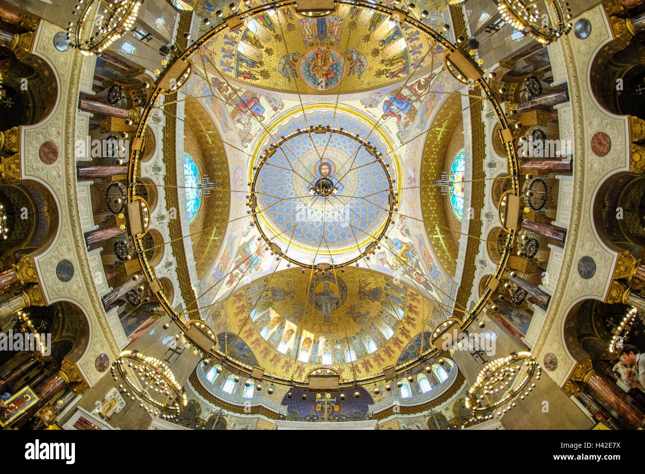 Cupola del Naval la Cattedrale di San Nicola a Kronstadt, Russia Foto Stock