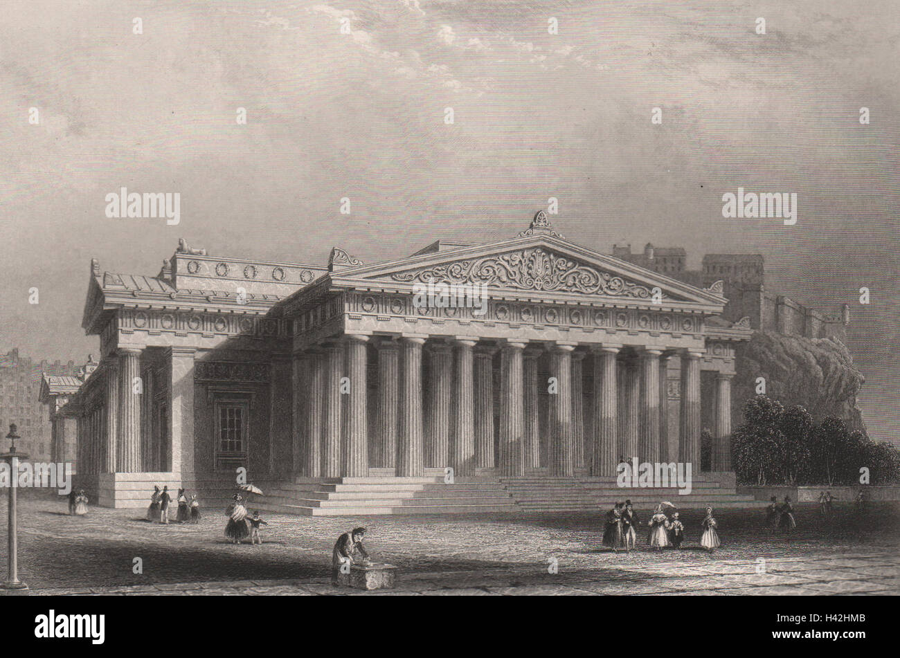 Il Royal Institution, Edimburgo (ora il Royal Scottish Academy). KEMP c1840 Foto Stock