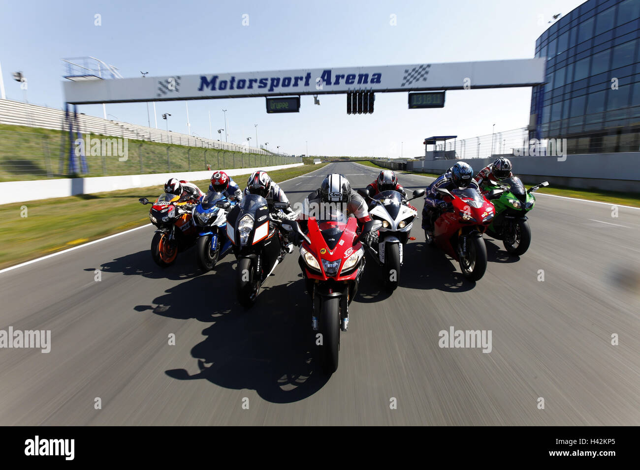 Prova del motociclo, Race Track, alcuna proprietà di rilascio, Foto Stock