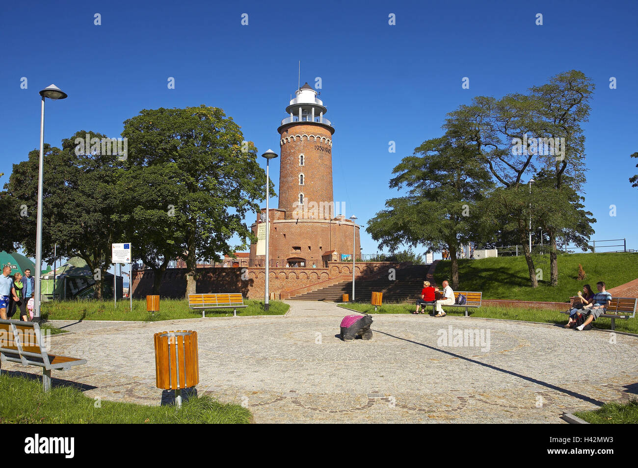 La Polonia, Slesia, Kolobrzeg, porto, faro, parco, turistico, Est Europa, mountain Kol, porta, costa, tower, struttura, architettura, park, persona, destinazione, turismo, Foto Stock