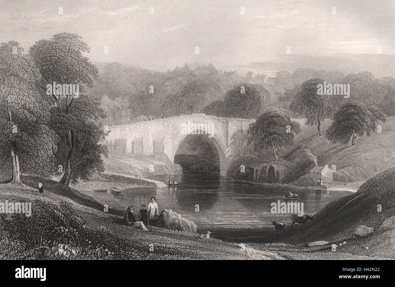 Ponte di Don. O Briga o'Balgownie, Aberdeenshire. La Scozia. PURSER. c1840 Foto Stock