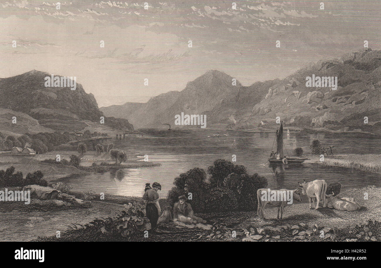 Loch Eck, Argyll & Bute, Scozia. FLEMING 1868 antica immagine di stampa Foto Stock