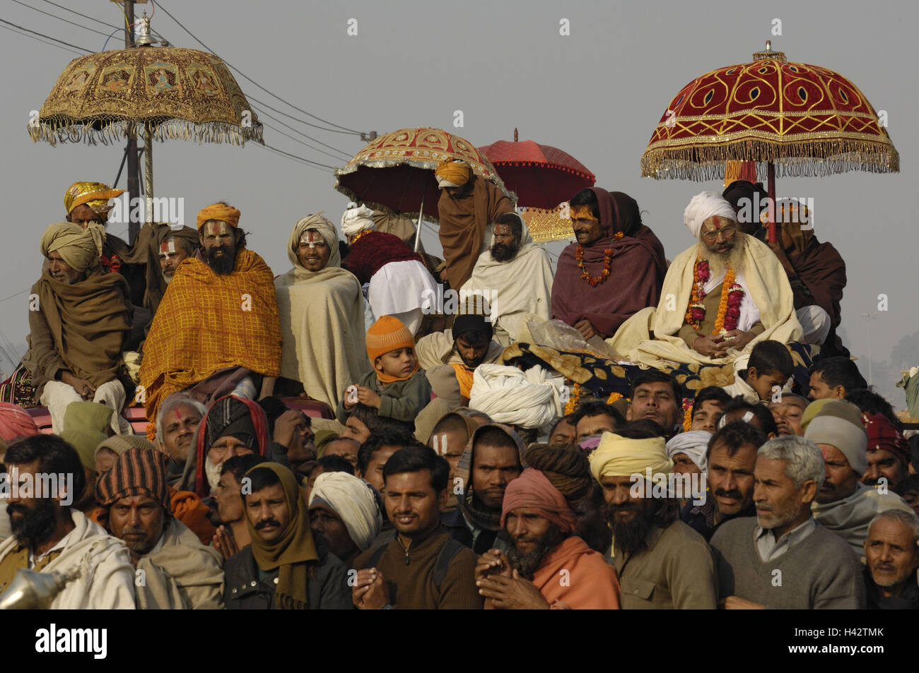 India, Uttar Pradesh, di Allahabad, Kumbh Mela, persona, nessun modello di rilascio, Foto Stock