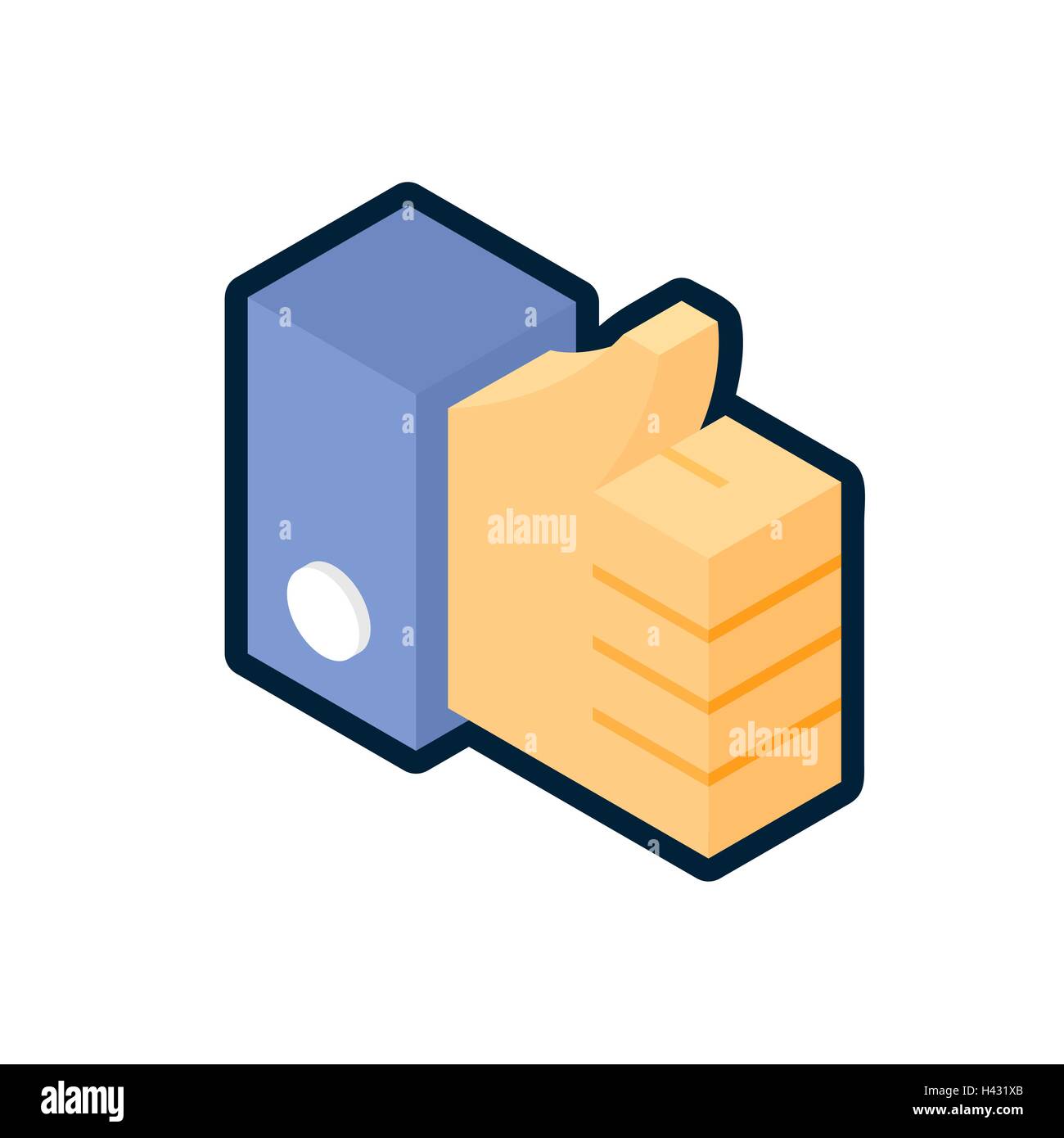 Blue thumb up icona Illustrazione Vettoriale