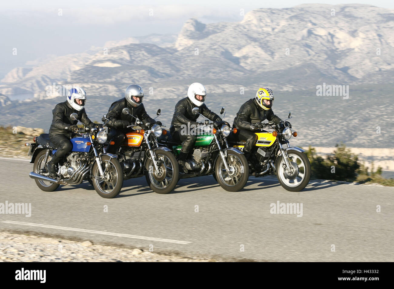 Moto classiche, 4° gruppo, spostamento Foto Stock