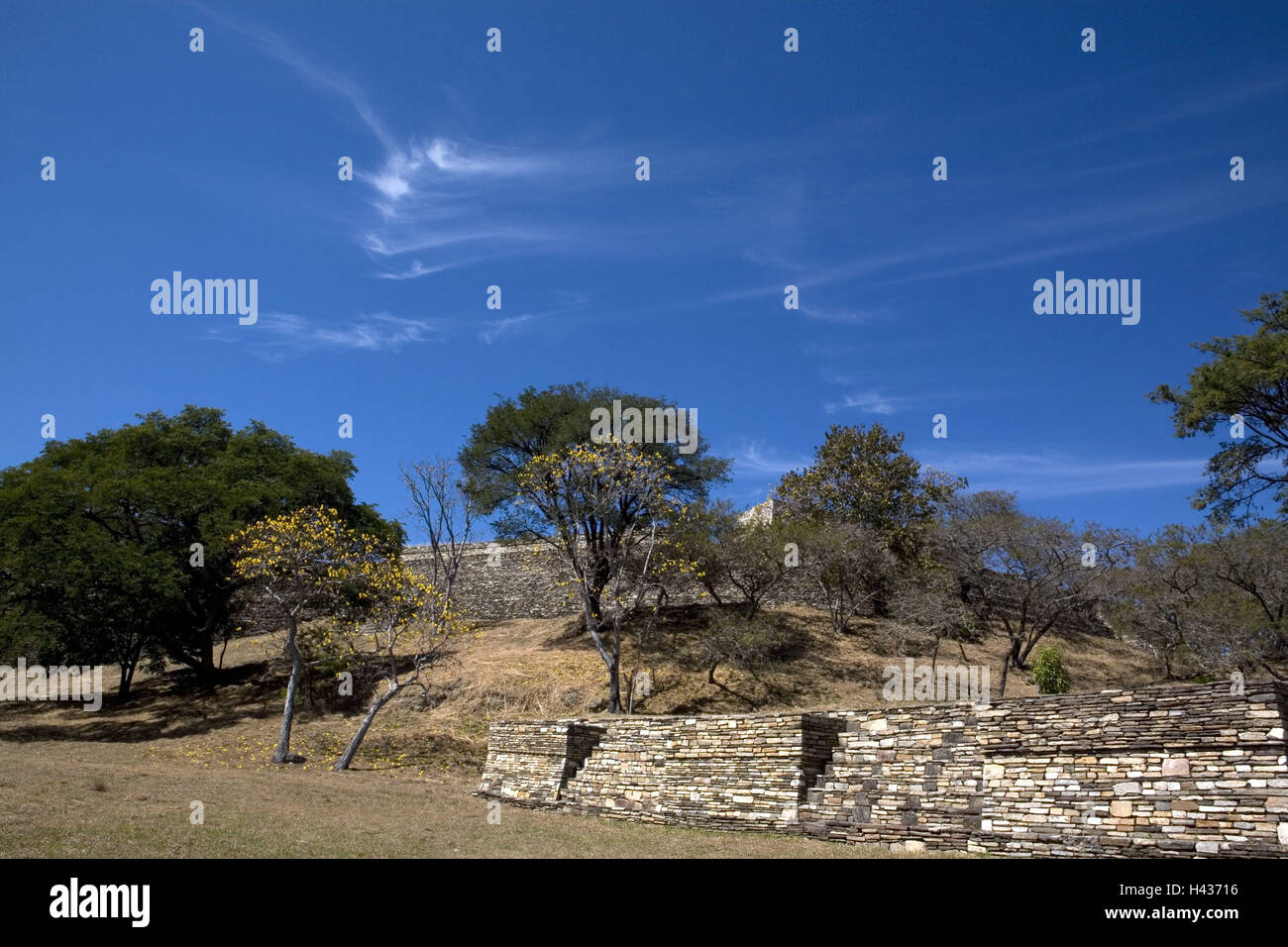 Guatemala, San Juan Sacatepequez, Mixco Viejo, rovina sito, America Centrale, Maya del sito, mura difensive, pietra di mura difensive, strutture storicamente, luogo di interesse, destinazione, turismo, archeologia, rovina sito, rovine, rimane, cultura, Foto Stock