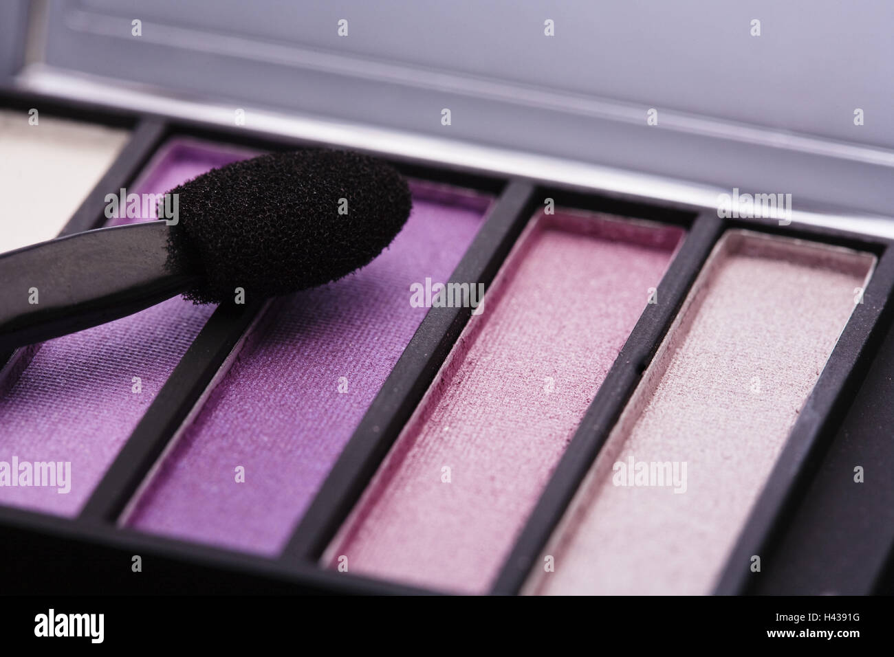 Eye shadow, colori rosa, applicatore, dettaglio, Foto Stock