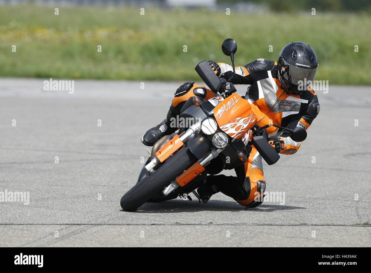 Moto sportive, Buell, viaggio, piegare, arancio, vista frontale Foto Stock