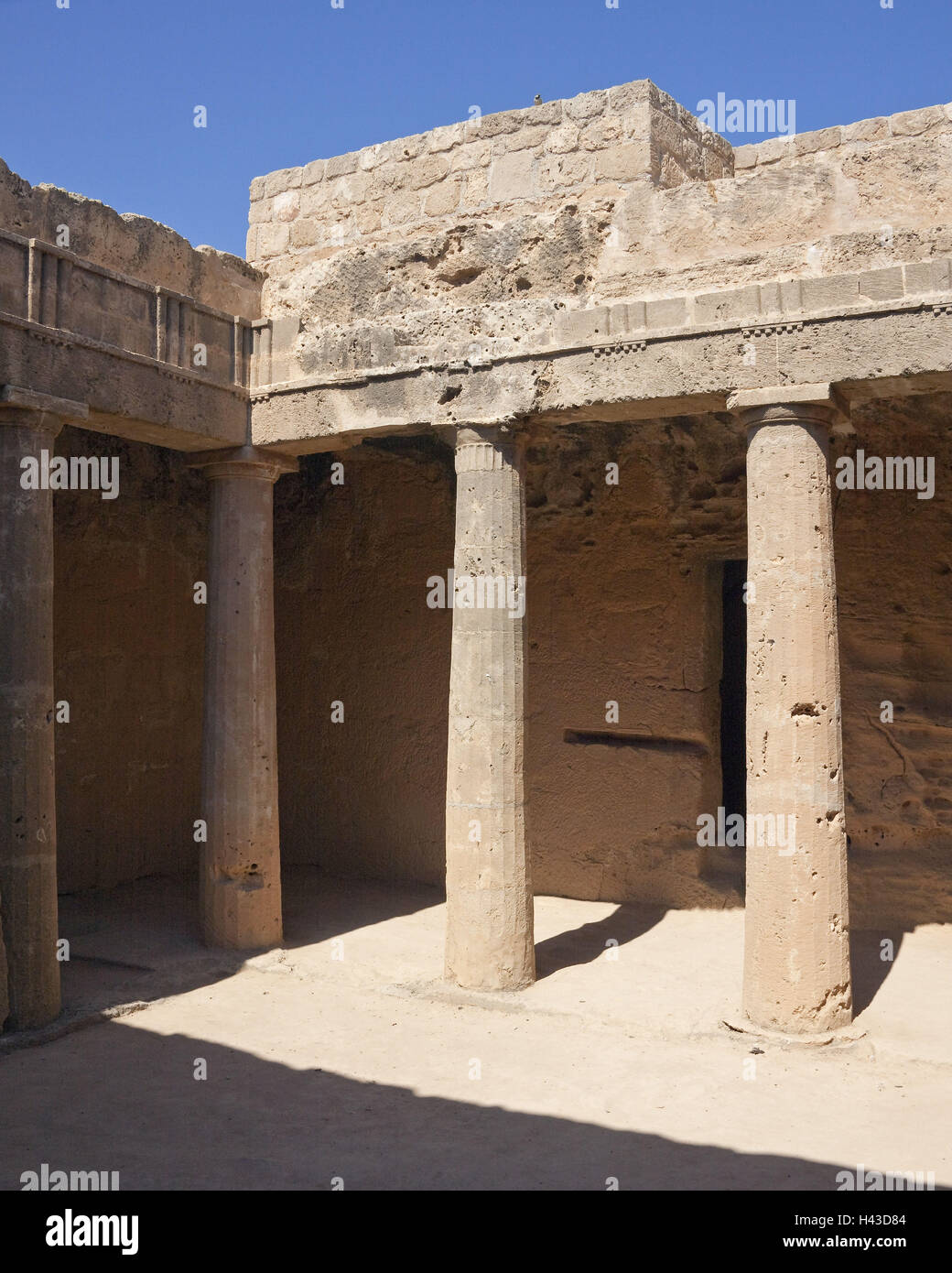 Cipro, east coast, Kato Paphos, King's tombe, dettaglio Foto Stock