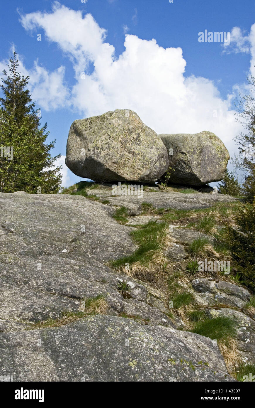 Germania, Bassa Sassonia, Harz, Okertal, formazione di roccia, Kästeklippen (scogliere), Foto Stock