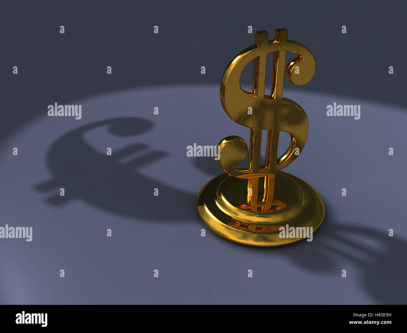Fermacarte, icona del dollaro, ombra, eurocharacter, figura, icona, Golden, dora nostra moneta, figure, Denaro e finanze, mercato finanziario, icona del dollaro, Dollar, oro, euro, valute, economia, computer grafica, 3d-grafica, Foto Stock