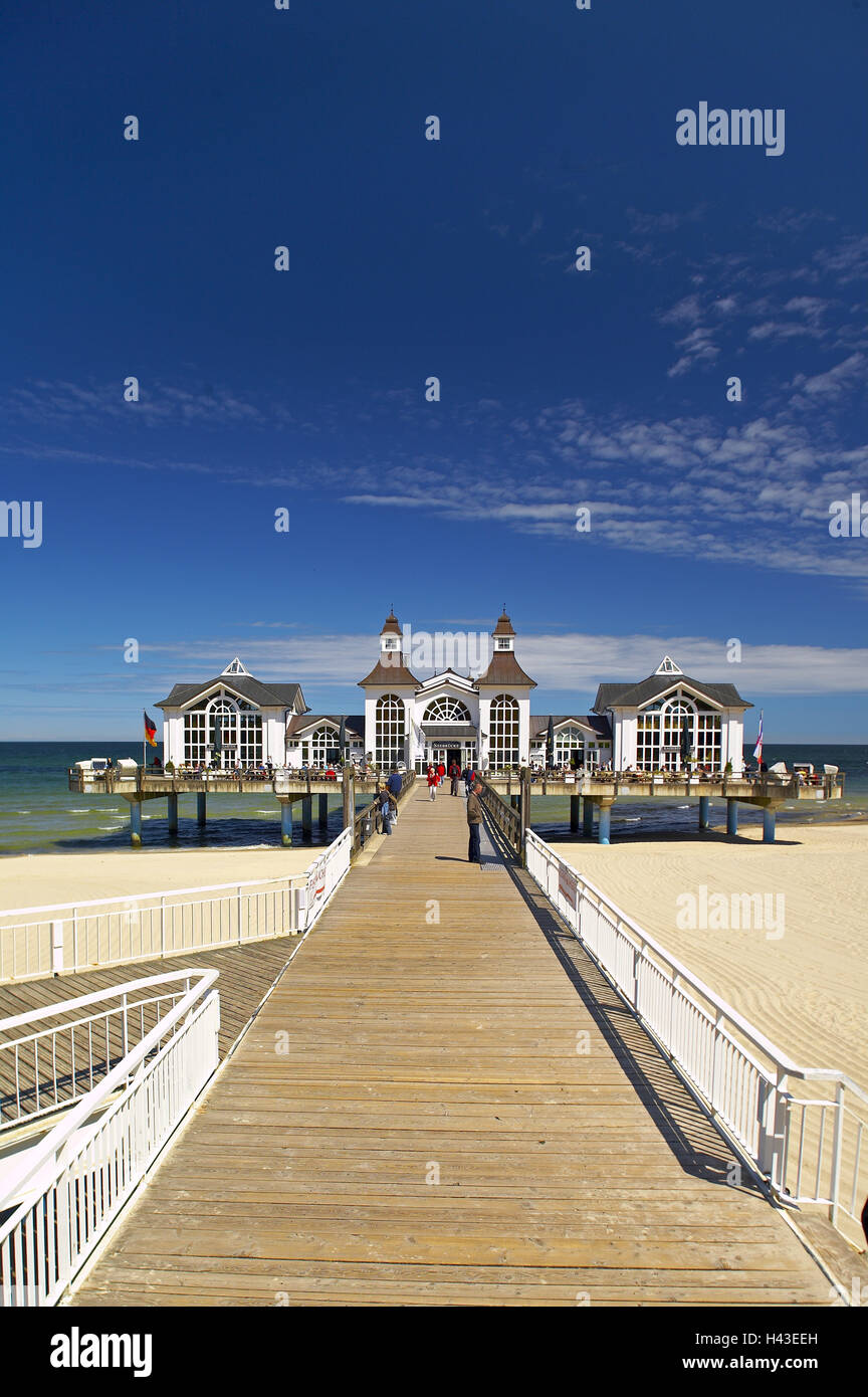 Germania, Meclemburgo-Pomerania occidentale, il Mar Baltico, isola di Rügen, bagno Baltico Sellin, spiaggia, mare bridge, turistico, nessun modello di rilascio, Foto Stock Germania, Meclemburgo-Pomerania occidentale, il Mar Baltico, isola di Rügen, bagno Baltico Sellin, spiaggia, mare bridge, turistico, nessun modello di rilascio, Foto Stock