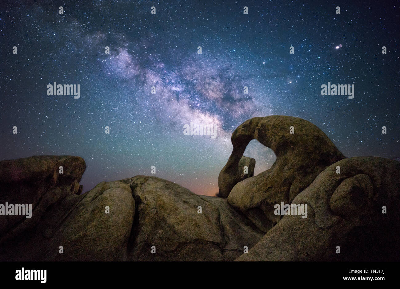Mobius Arch Under the Stars, California, Stati Uniti Foto Stock