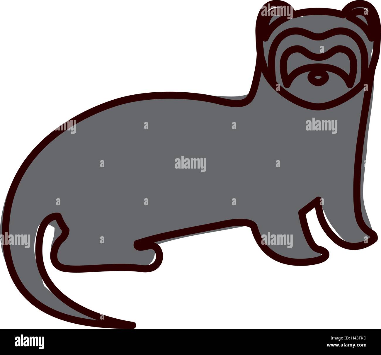Silhouette con nutria animale selvatico colore Illustrazione Vettoriale