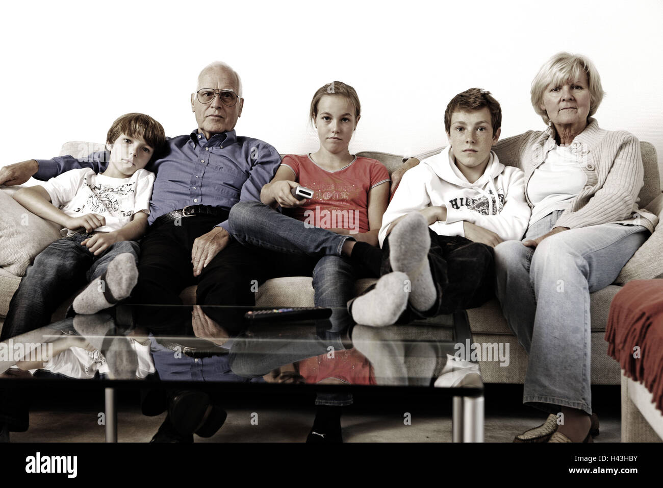 I nonni e nipoti, televisione, Foto Stock