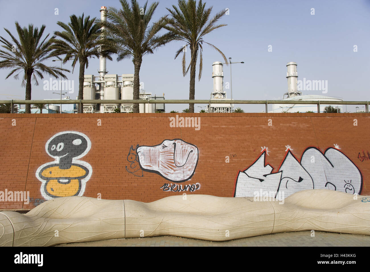 Graffiti a Sant Adrià de Besòs a Barcellona, Spagna, Foto Stock