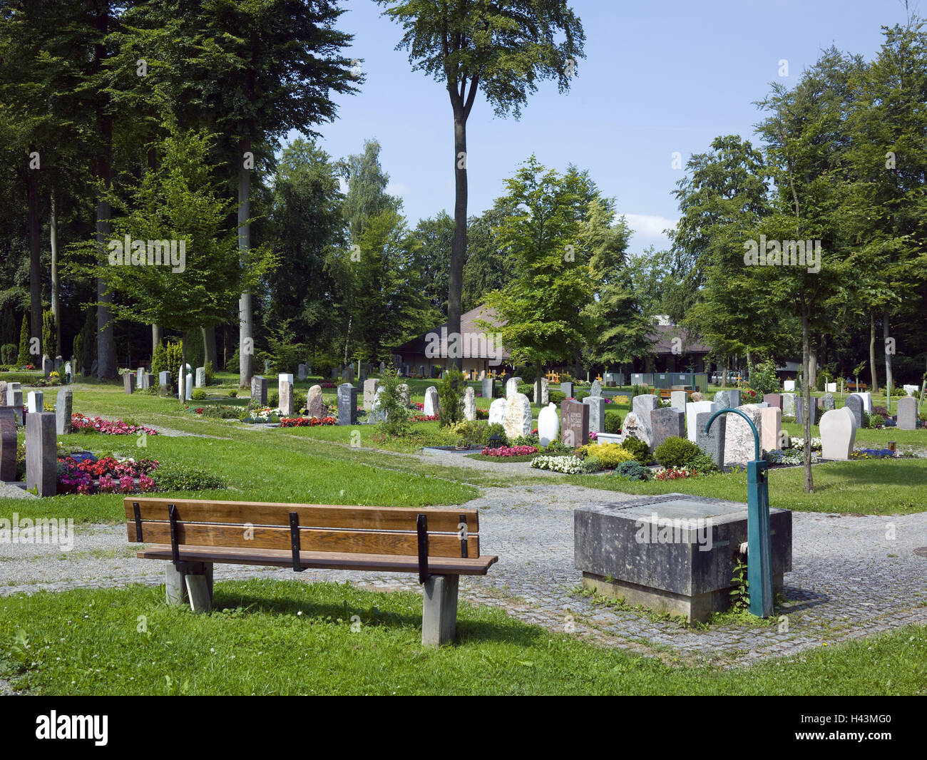 Germania, Baden-Württemberg, Wolfschlugen, foresta cimitero, Foto Stock