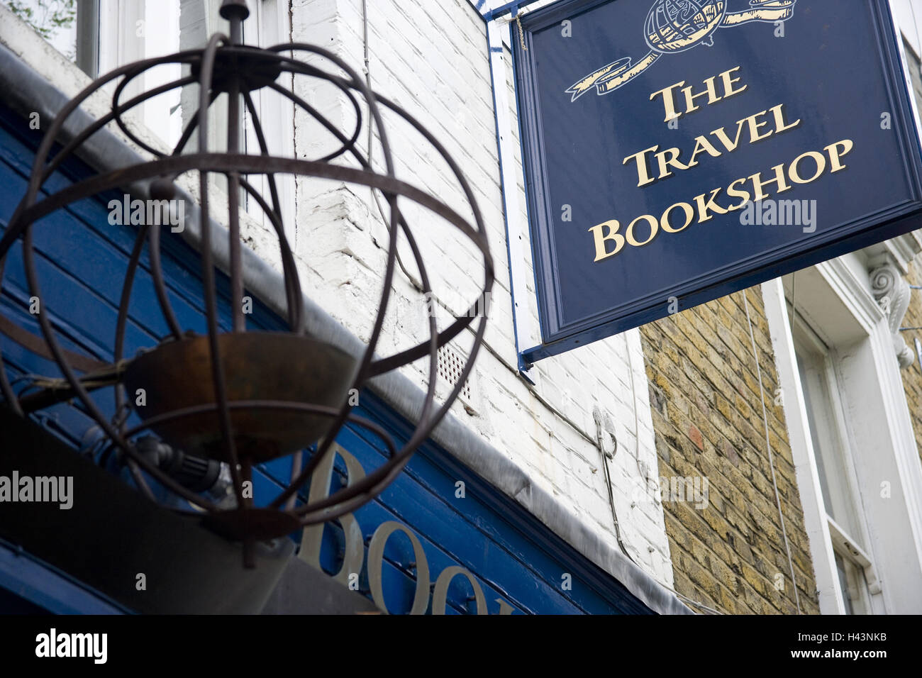 Gran Bretagna, Inghilterra, London, Notting Hill, casa di facciata, segno, bookshop, Foto Stock