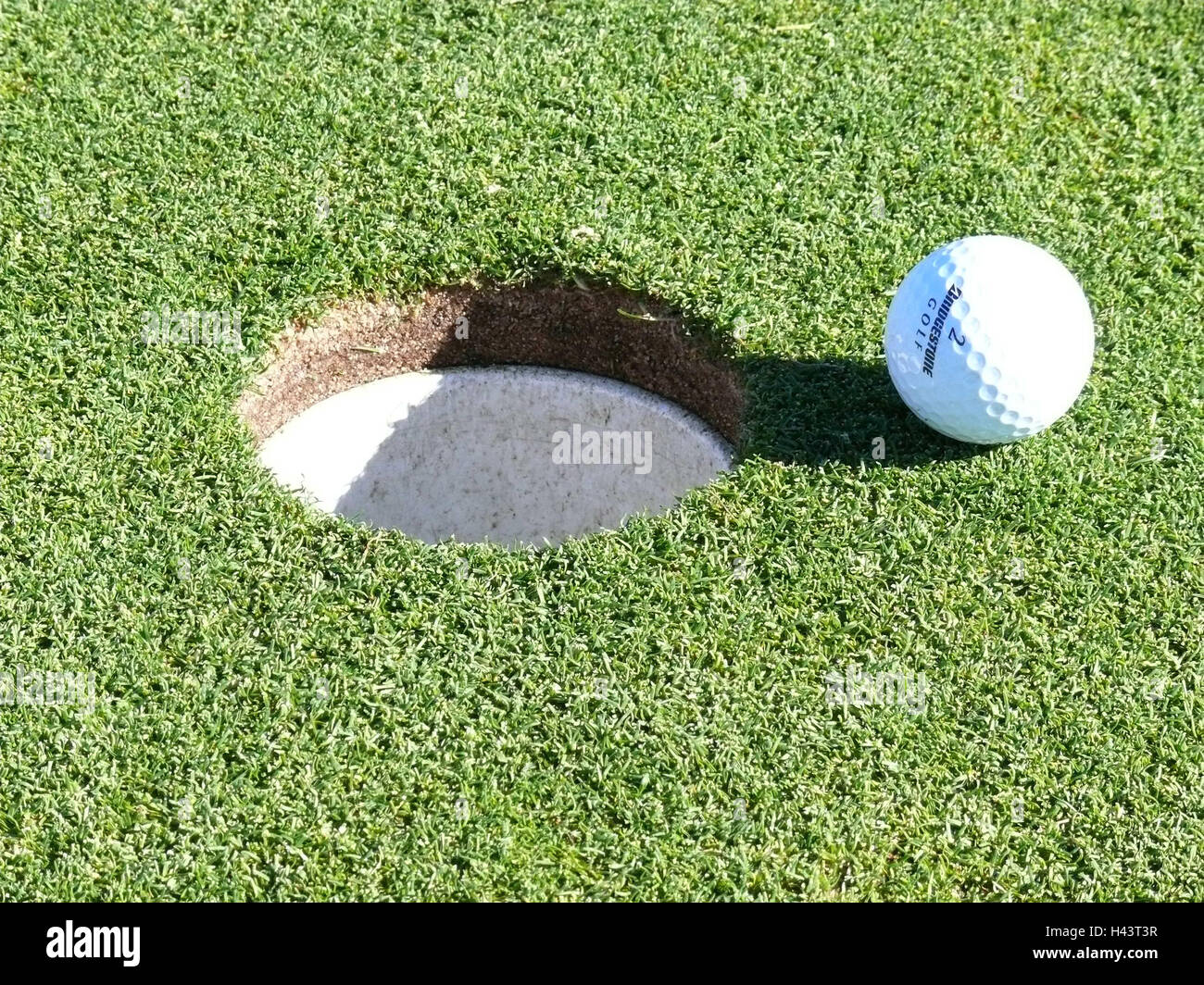 Sport, golf, campo da golf, il foro a sfere, close-up, golf-giochi, hobby, prati verdi, ottenere, si blocca, obiettivo, golfi, golf-ball, sa, prato-sport, tempo libero e tempo libero-sport, dettaglio Foto Stock