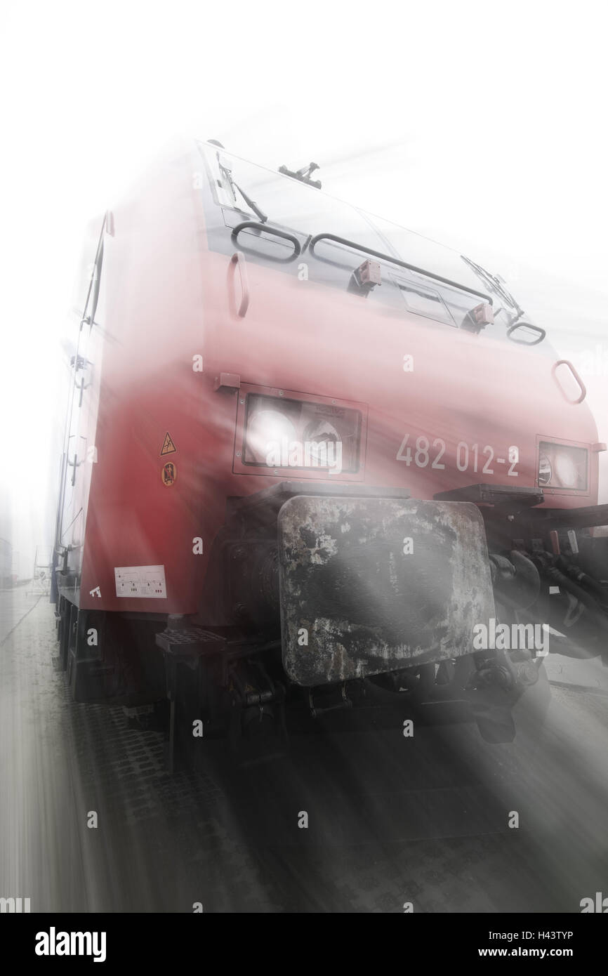 Spostando locomotiva elettrica, Foto Stock