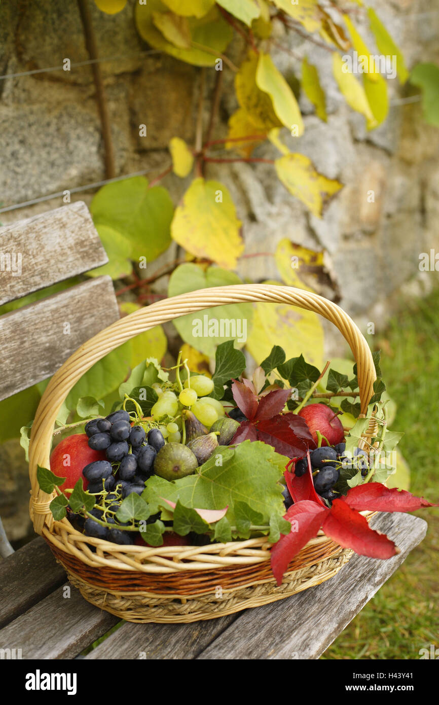 Cesto di frutta, autunnale, still life, esterni Foto stock - Alamy