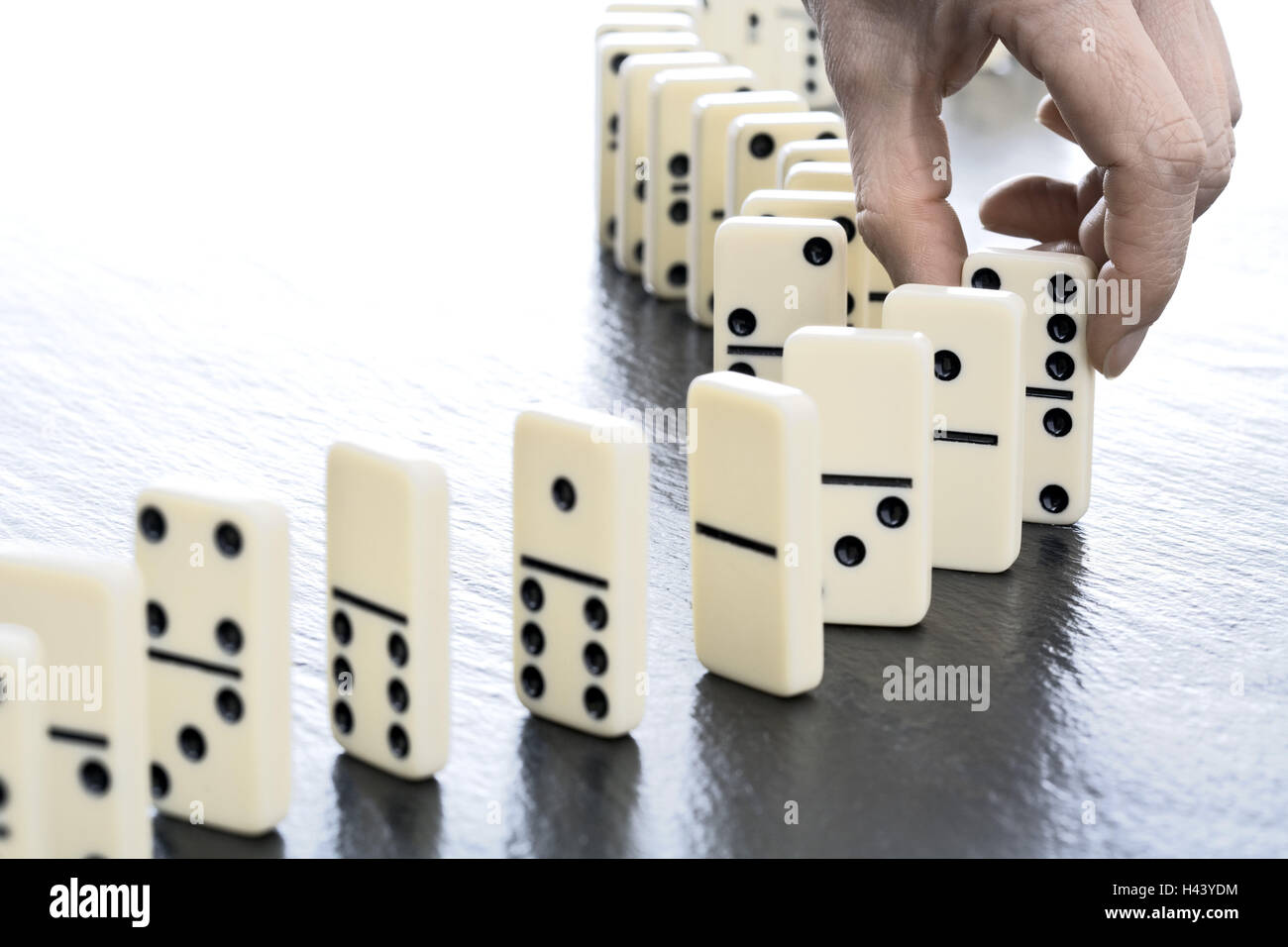 Mano, domino, costruzione, Foto Stock