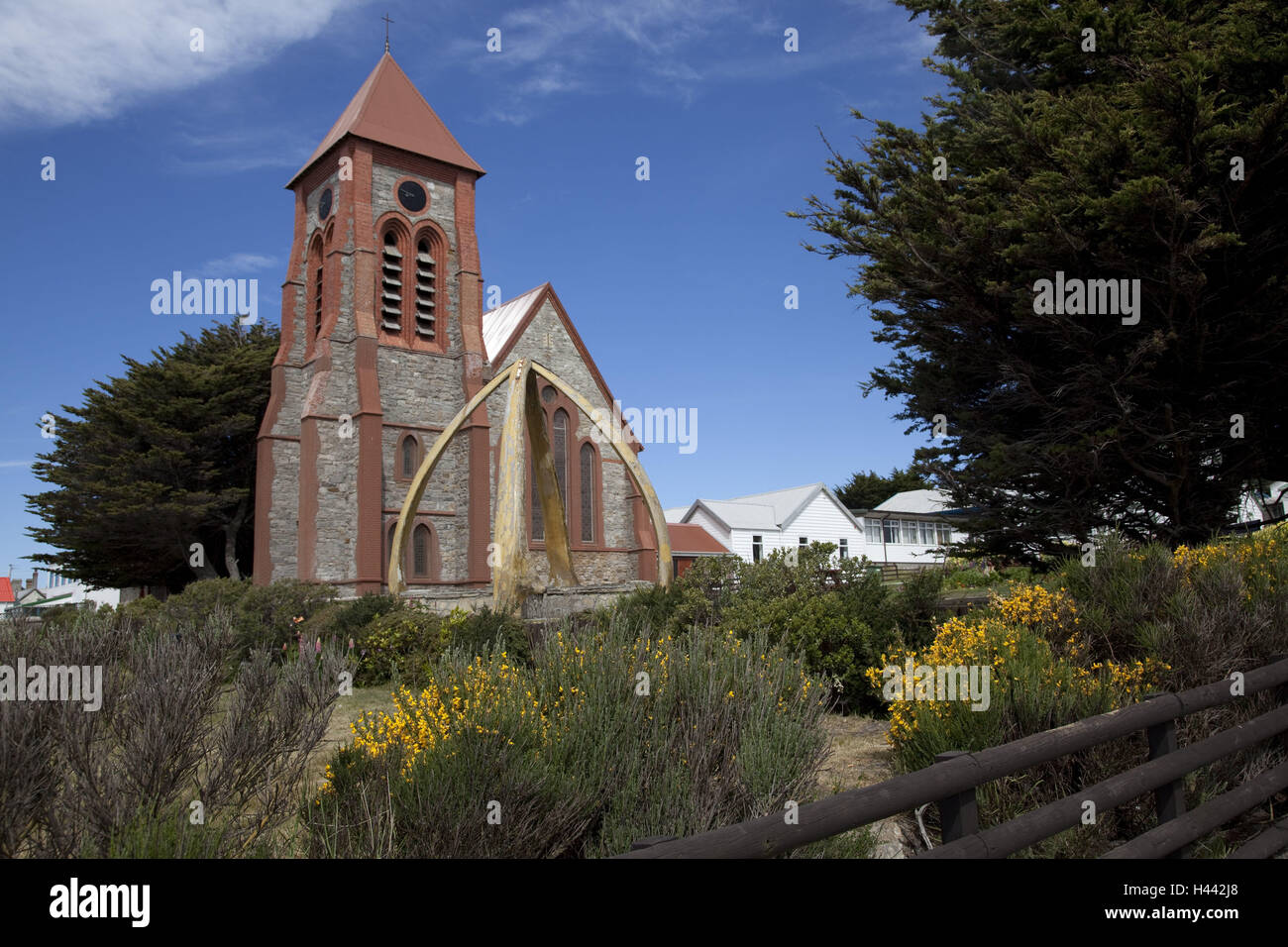 Isole Falkland Port Stanley, chiesa, Foto Stock