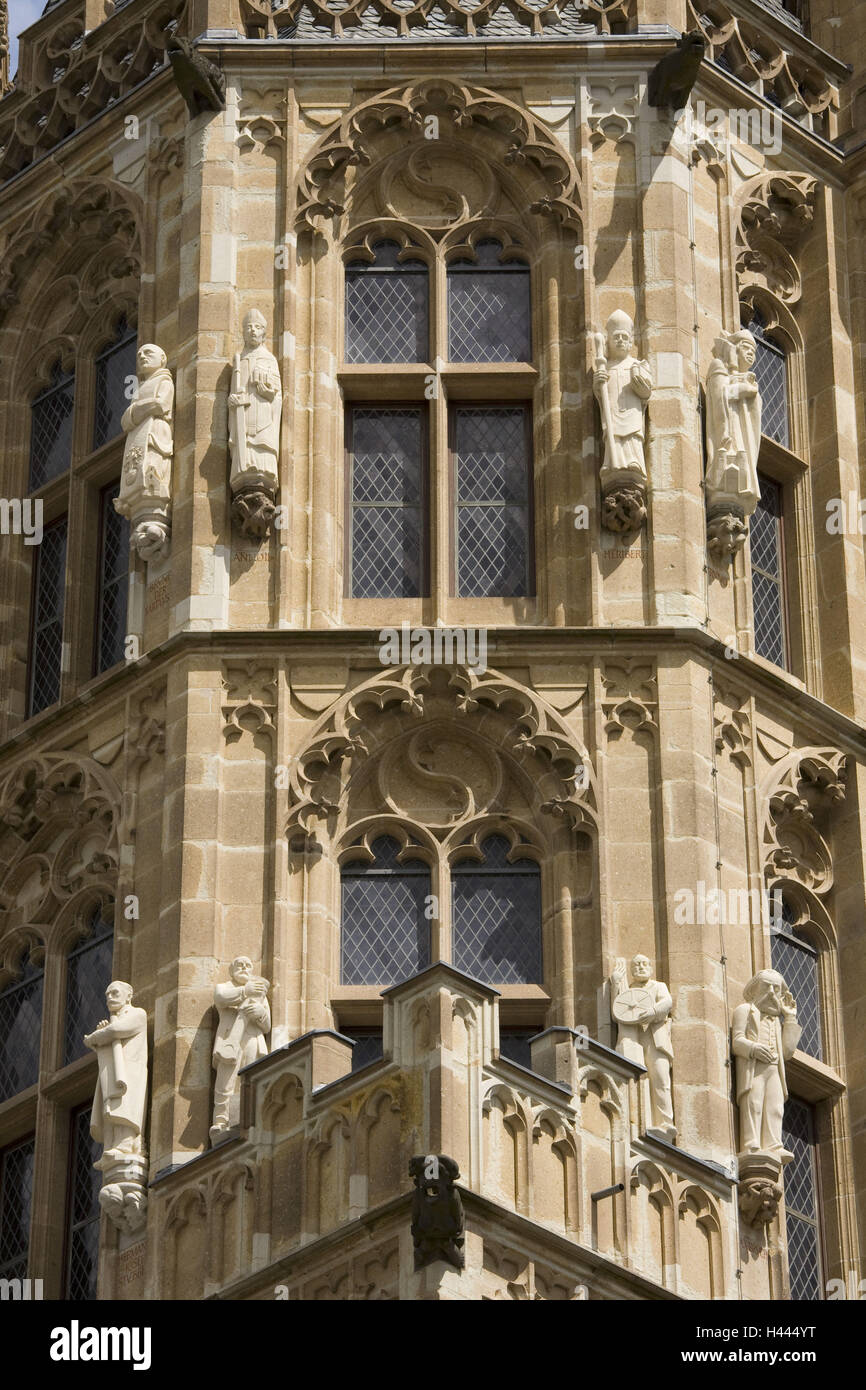 Attacco del Consiglio, municipio Late-Gothic stile architettonico, Colonia, nella Renania settentrionale-Vestfalia, Germania, Foto Stock