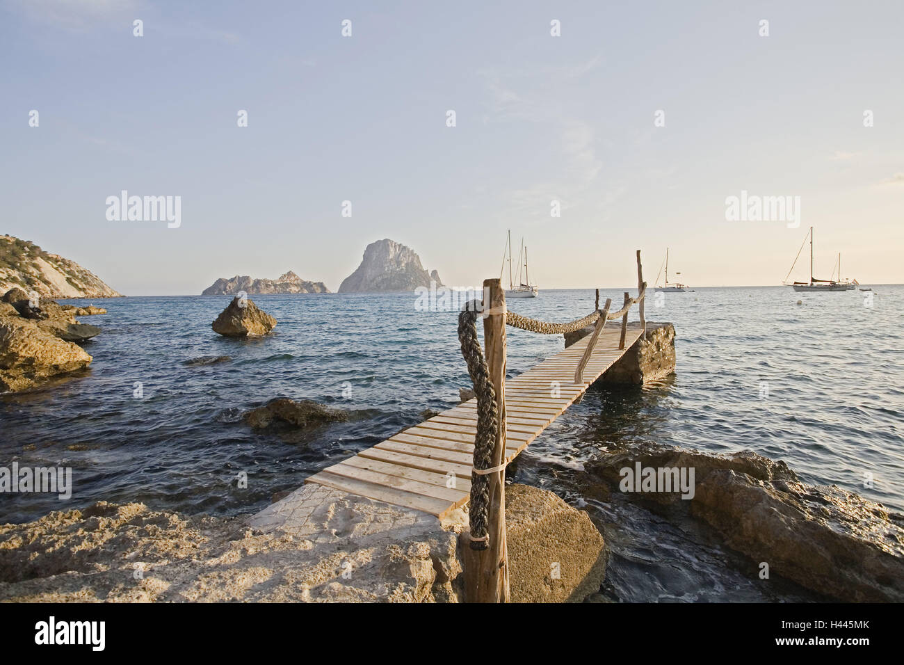 Ibiza, Sant Josep, Cala DÌHort, bridge Foto Stock