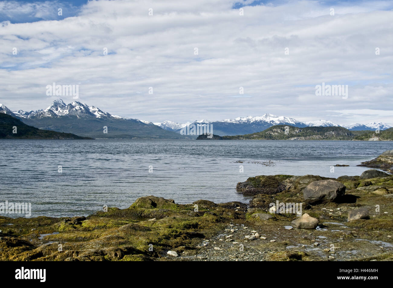 Argentina, Tierra del Fuego, Usuhuaia, Lapataia national park, Ensenada bay, Andes catena della montagna, Foto Stock