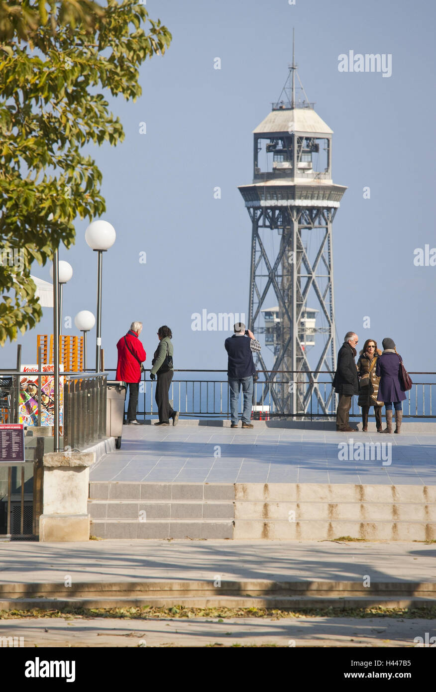 In Spagna, in Catalogna, Barcellona, Torre Jaume I, funivia, Montjuic, turistico, Foto Stock