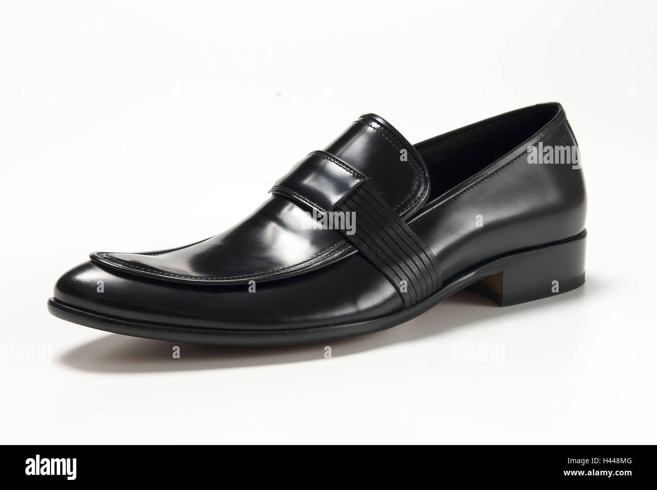 Gent la calzatura, Low shoe, brogue, Pelle, nero, Foto Stock