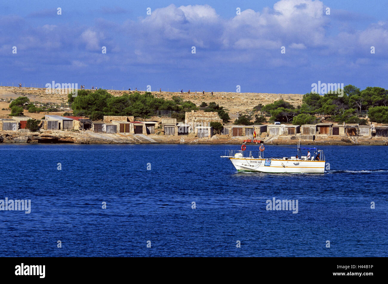 Ibiza, porta il torrente, mare, barca, Riva, barca garages, Foto Stock