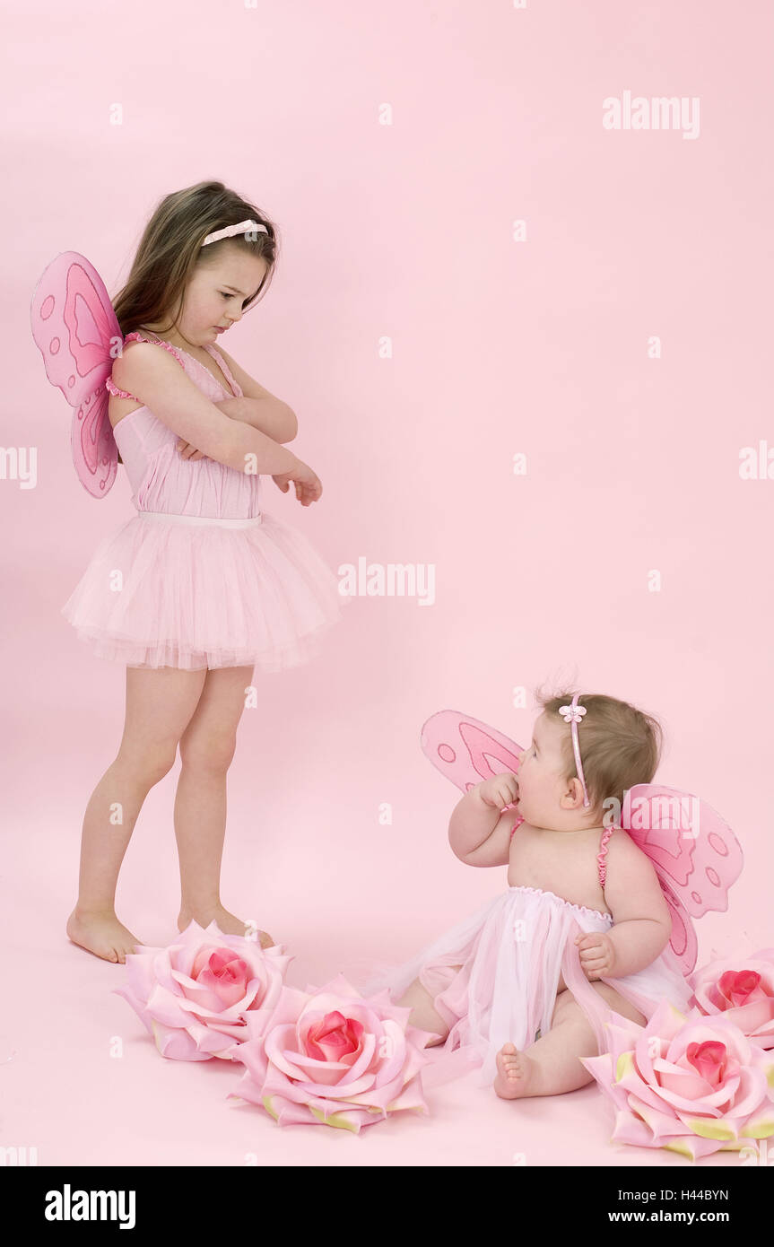 Le ragazze, due travestimento, fata, Foto Stock