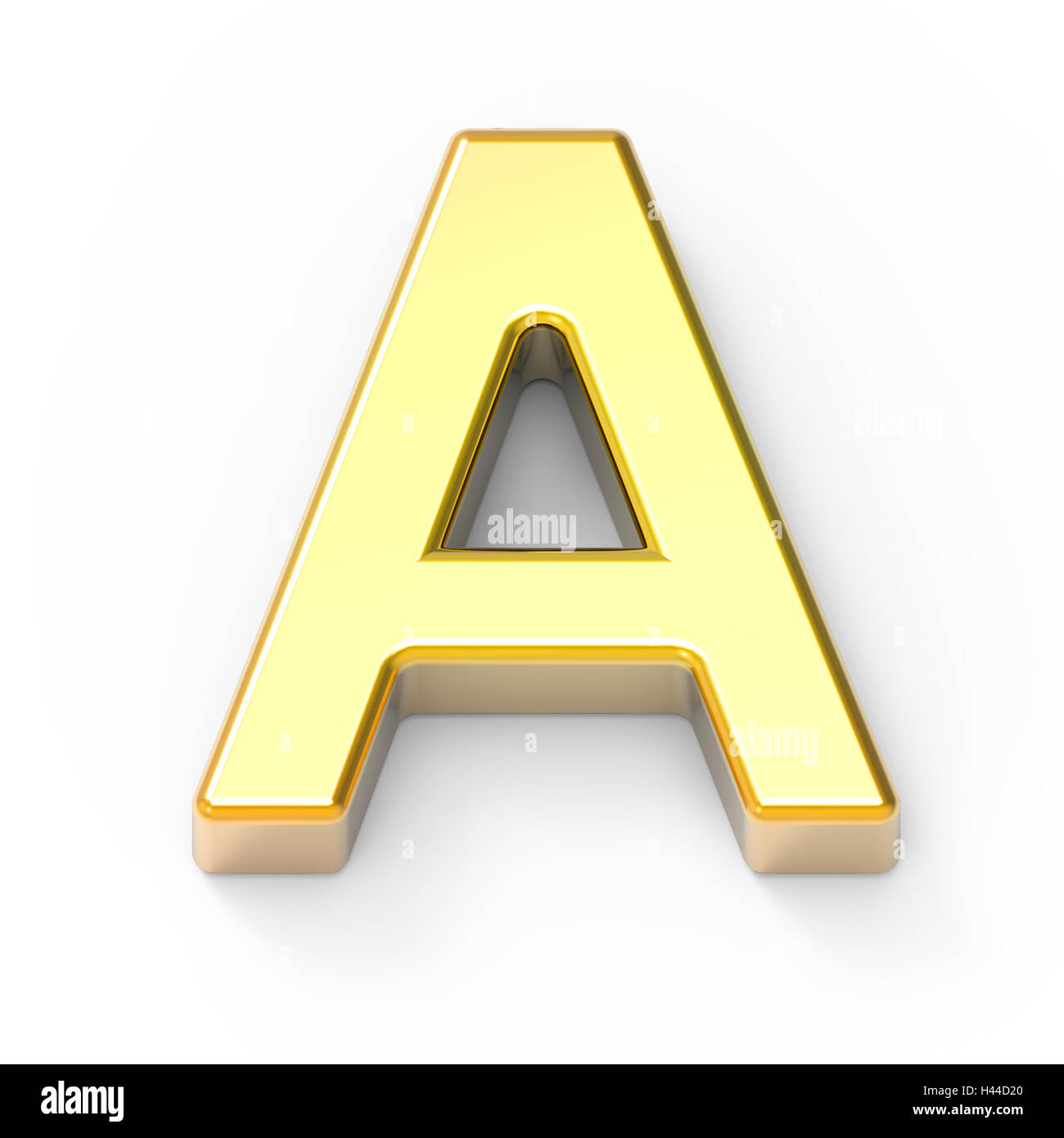 3d oro opaco un font, rendering 3D graphic isolato sfondo bianco Foto Stock